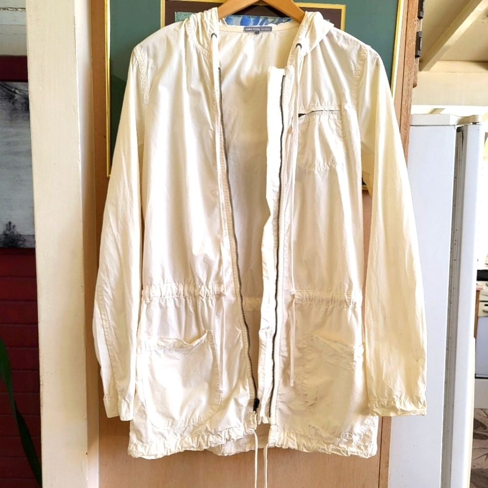 James Perse Off-White Parka zip up Jacket - Picture 2 of 7